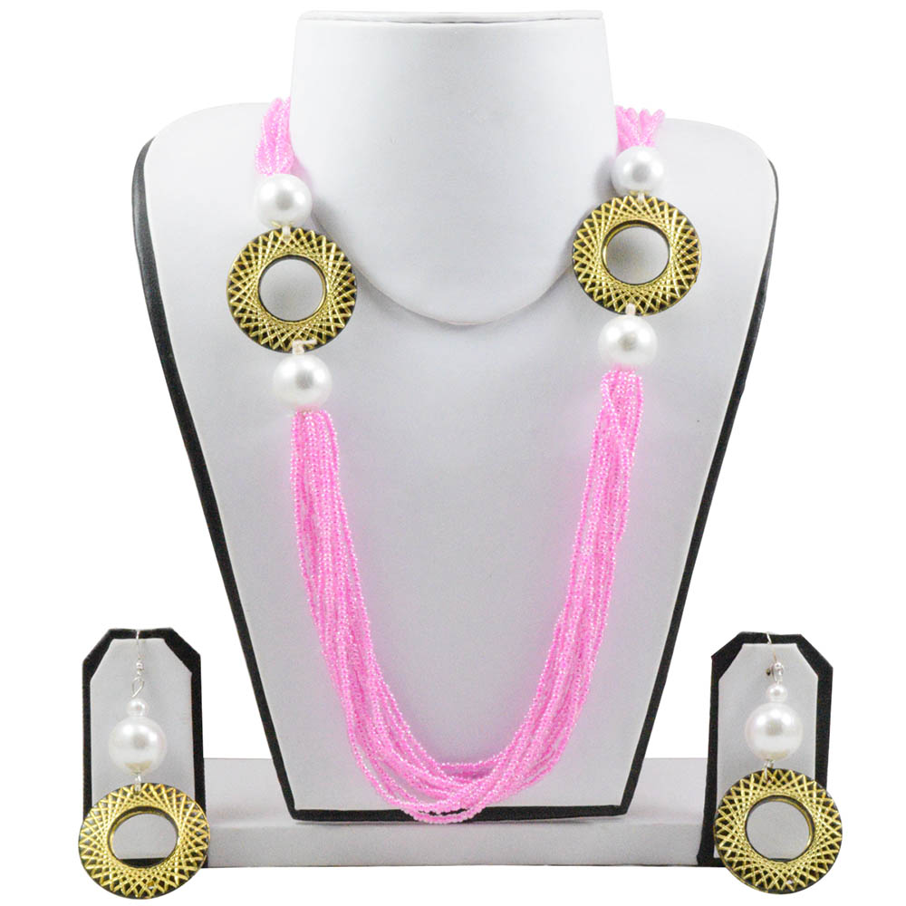 Pink Jeko Moti Designer Necklace