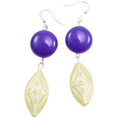 Purple Coin Beads Necklace