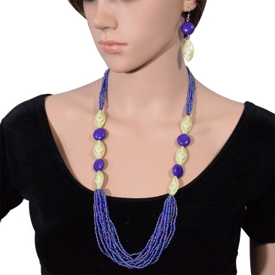 Purple Coin Beads Necklace