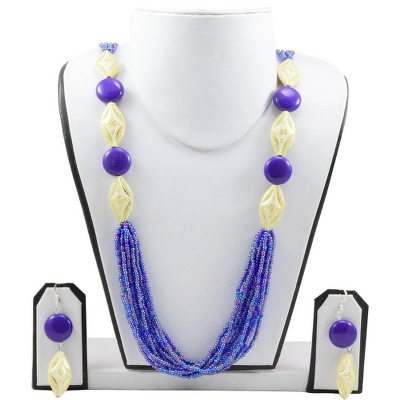 Purple Coin Beads Necklace