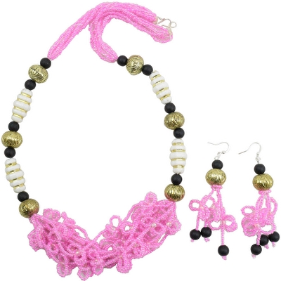 Pink Beads Designer Necklace