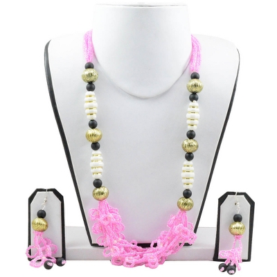 Pink Beads Designer Necklace