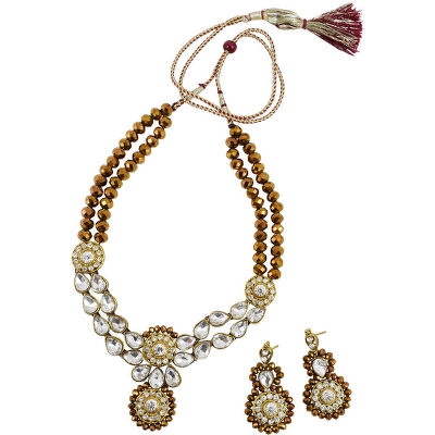 Diamond Stone Crystal Beads Necklace