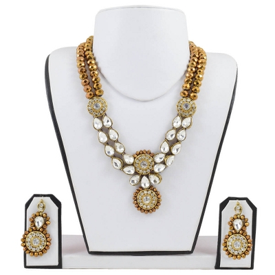 Diamond Stone Crystal Beads Necklace