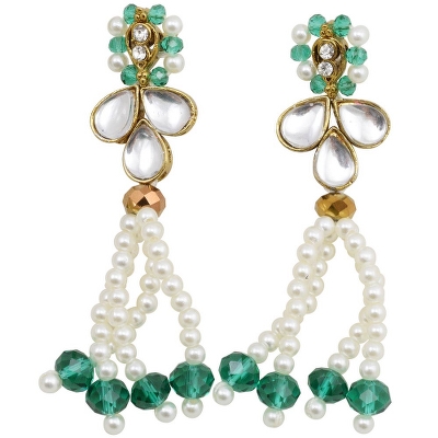 Turquoise & Copper Crystal Beads Pearl Necklace