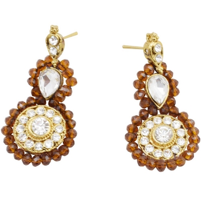 Brown Crystal Beads Designer Necklace