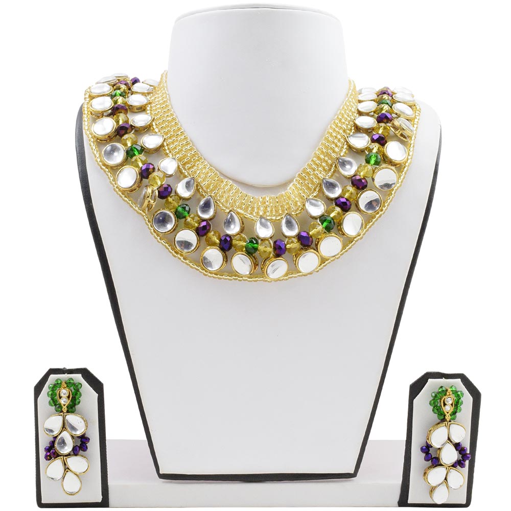 Multicolor Crystal Beads Jeko Moti Necklace