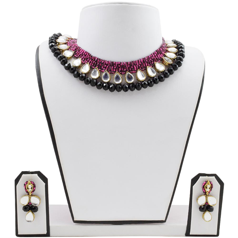 Pink Jeko Moti Handmade Designer Necklace