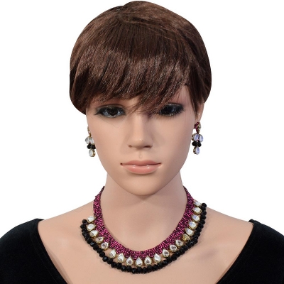 Pink Jeko Moti Handmade Designer Necklace