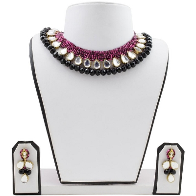 Pink Jeko Moti Handmade Designer Necklace