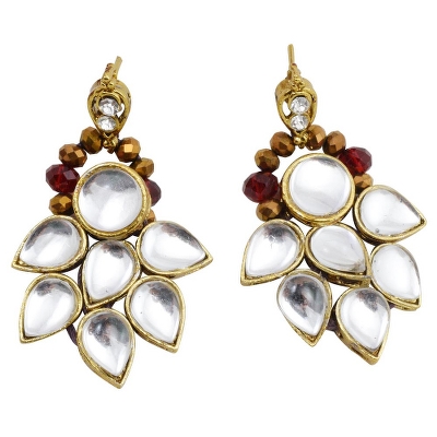 Red &amp; Golden Cyrstal Beads Designer Necklace