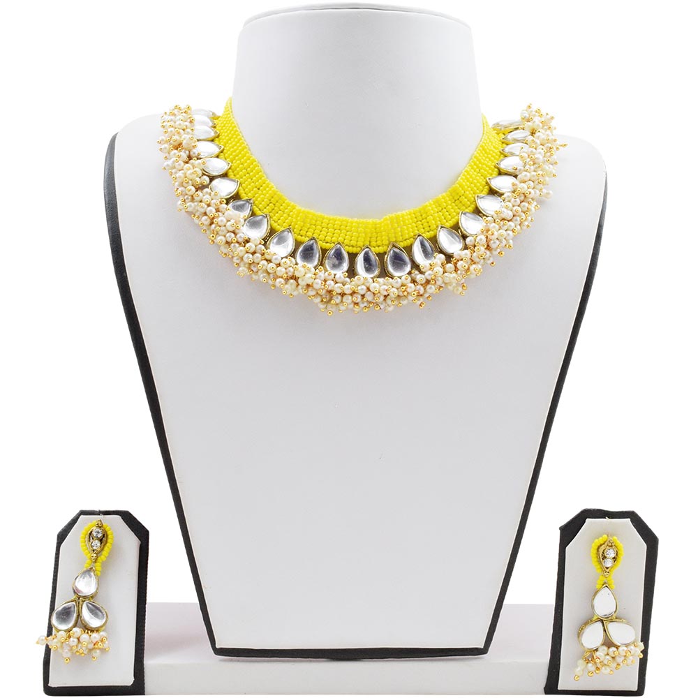 Yellow Jeko Moti Designer Necklace