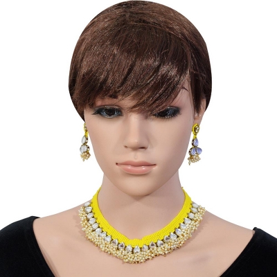 Yellow Jeko Moti Designer Necklace