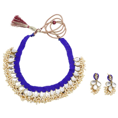 Blue Jeko Moti Designer Necklace