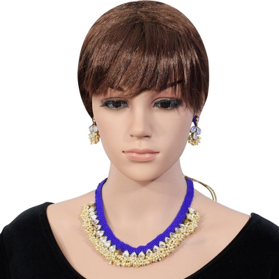 Blue Jeko Moti Designer Necklace