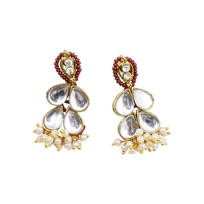 Maroon Jeko Moti Designer Necklace