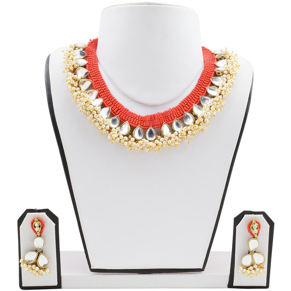 Red Jeko Moti Designer Necklace