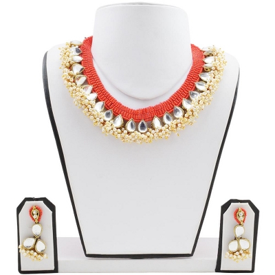 Red Jeko Moti Designer Necklace