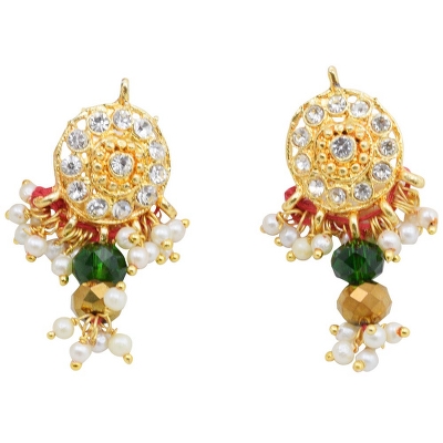 Red Jeko Moti Golden Pendant Traditional Necklace