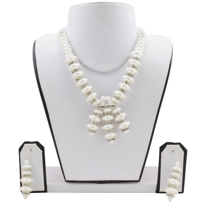 White Coin Beads Designer Handmade Necklace