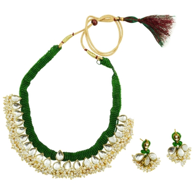 Green Jeko Moti Kundan Necklace
