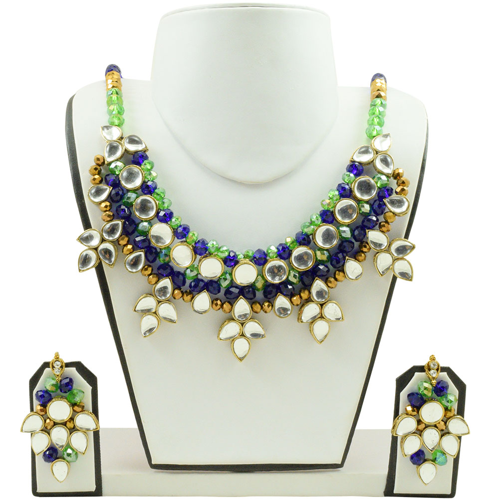 Crystal Beads Kundan Necklace