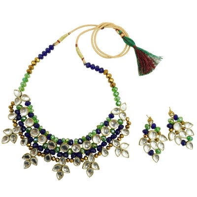 Crystal Beads Kundan Necklace