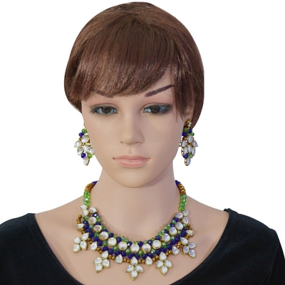Crystal Beads Kundan Necklace