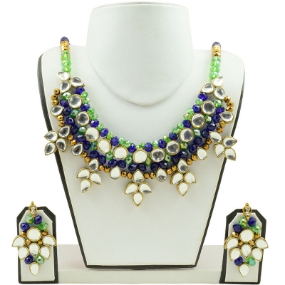 Crystal Beads Kundan Necklace