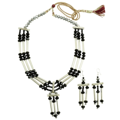 Black Crystal Beads Designer Necklace