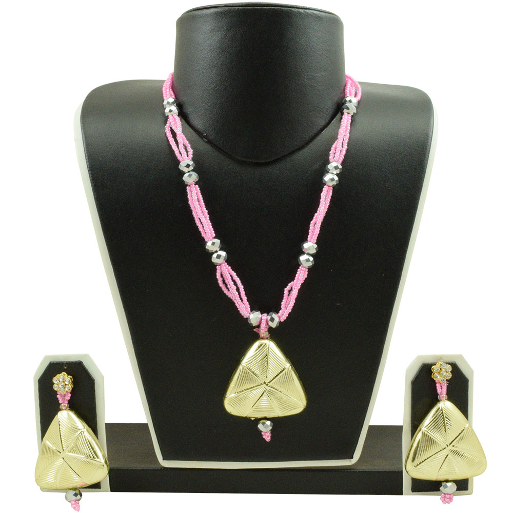 Pink Jeko Moti Designer Necklace