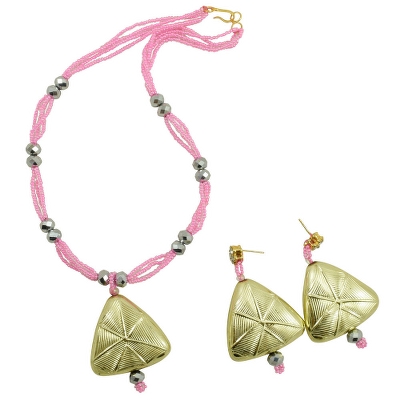 Pink Jeko Moti Designer Necklace