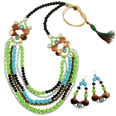 Multi Strand Beads Designer Necklace