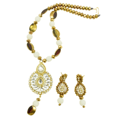 Copper Crystal Beads Designer Necklace