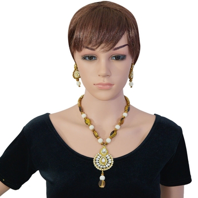 Copper Crystal Beads Designer Necklace