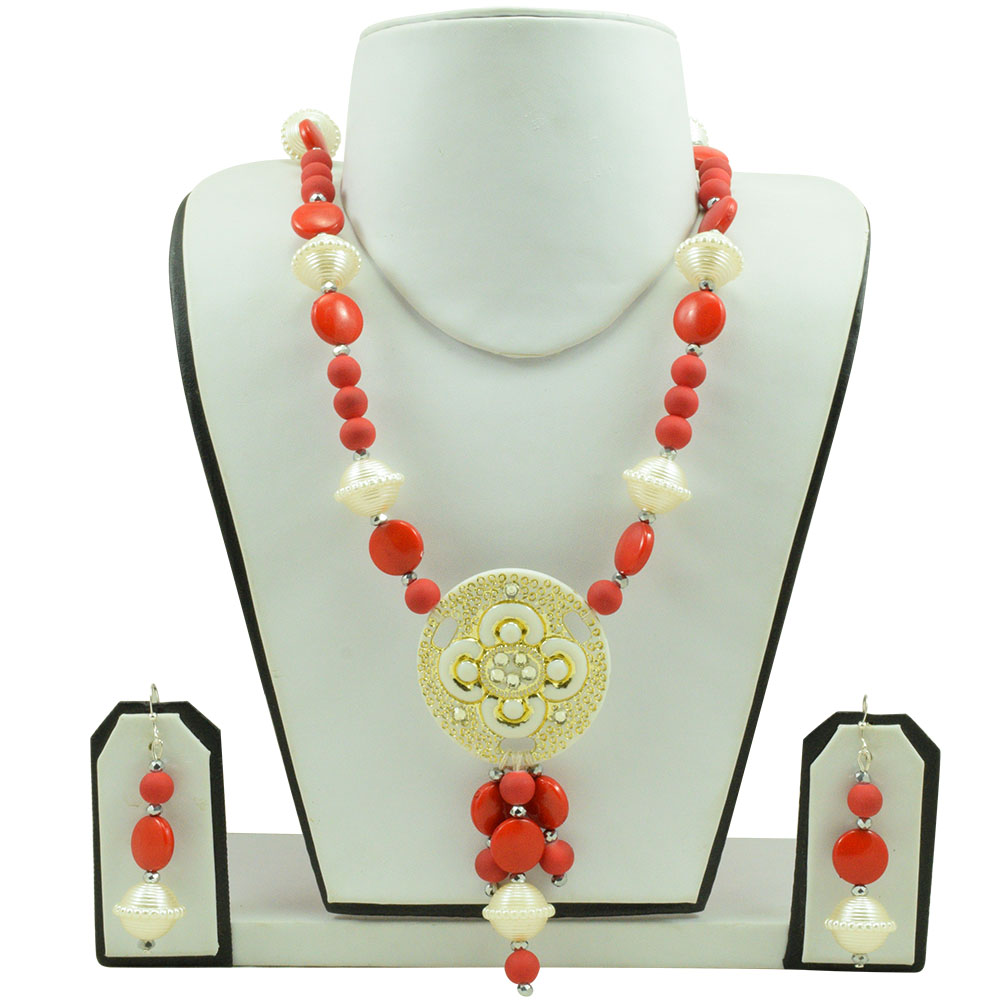 Orange Beads Designer Necklace