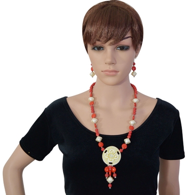Orange Beads Designer Necklace