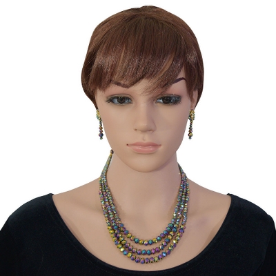 Crystal Beads Multi Strand Necklace