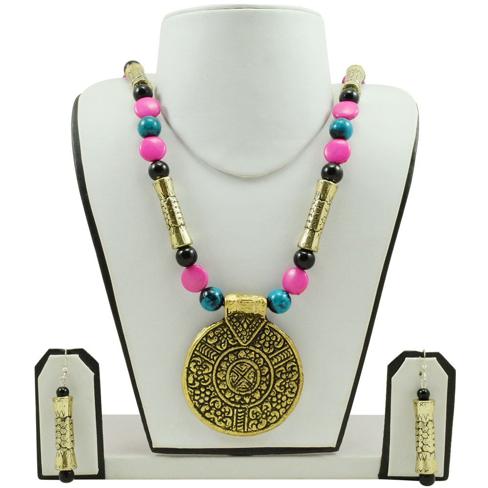 Pink Beads Antique Necklace
