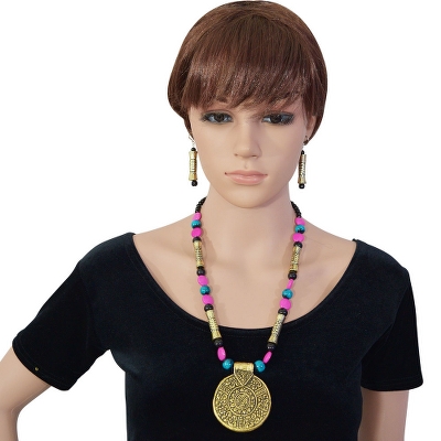 Pink Beads Antique Necklace