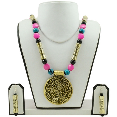 Pink Beads Antique Necklace