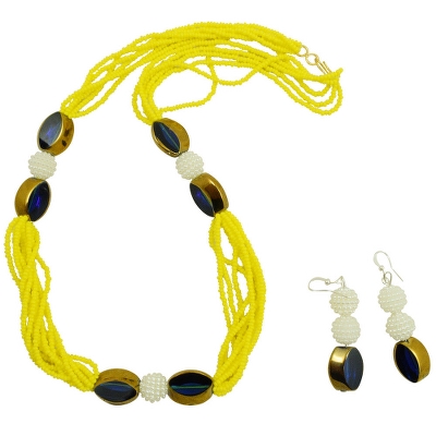 Yellow Jeko Moti Designer Necklace