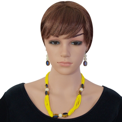 Yellow Jeko Moti Designer Necklace