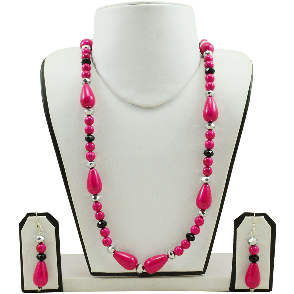 Pink Moti Designer Necklace