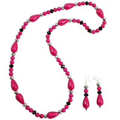 Pink Moti Designer Necklace