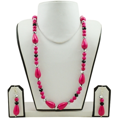 Pink Moti Designer Necklace