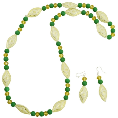 Green Beads Designer Necklace