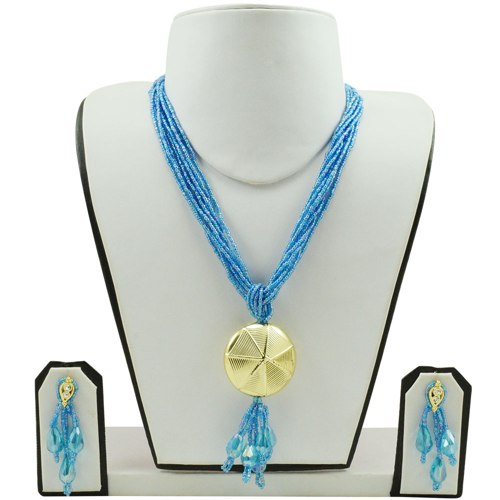 Sky Blue Jeko Moti Necklace