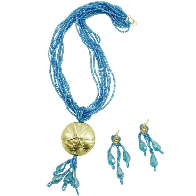 Sky Blue Jeko Moti Necklace