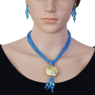 Sky Blue Jeko Moti Necklace